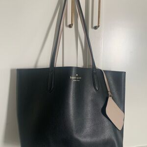 Kate Spade Black and Beige Leather Tote